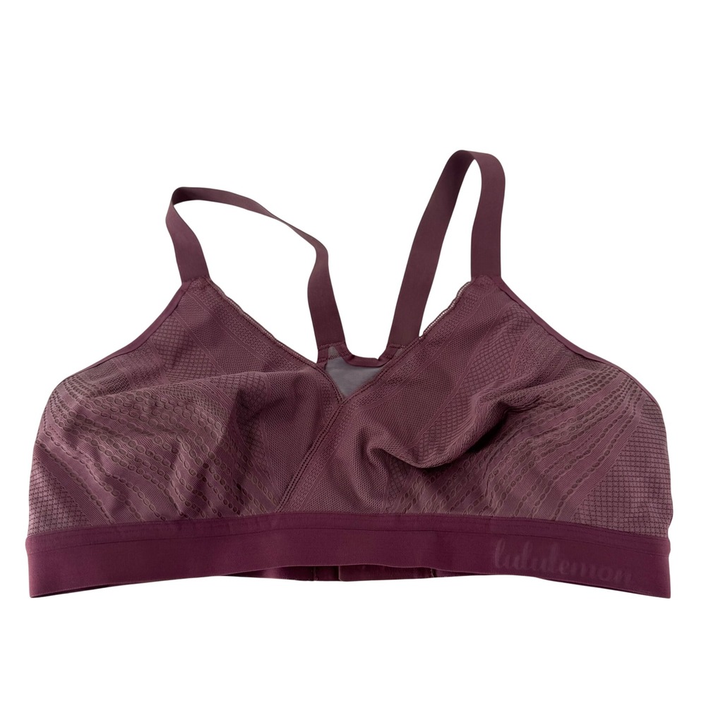 Lululemon Ebb to Street Bra Plum Seamless Pointelle Mesh Low Impact Yoga M